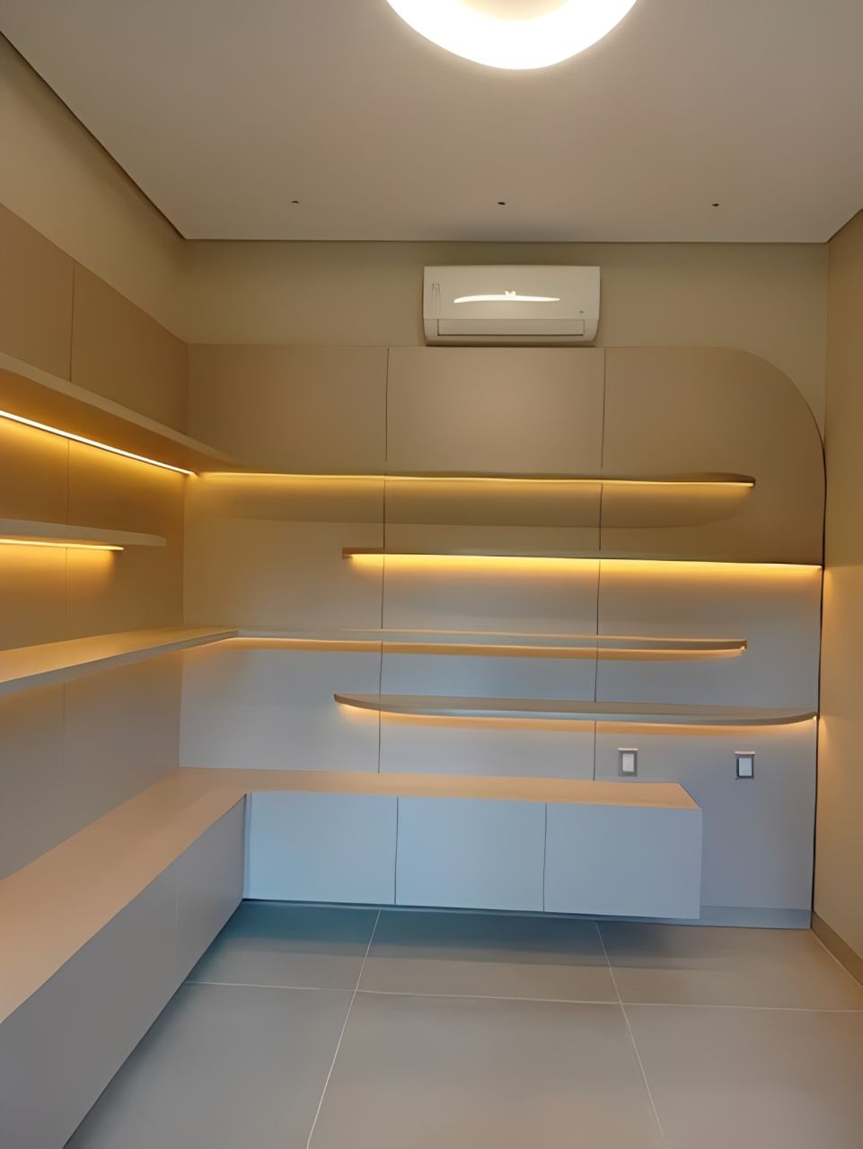 Ambiente planejado com iluminação embutida